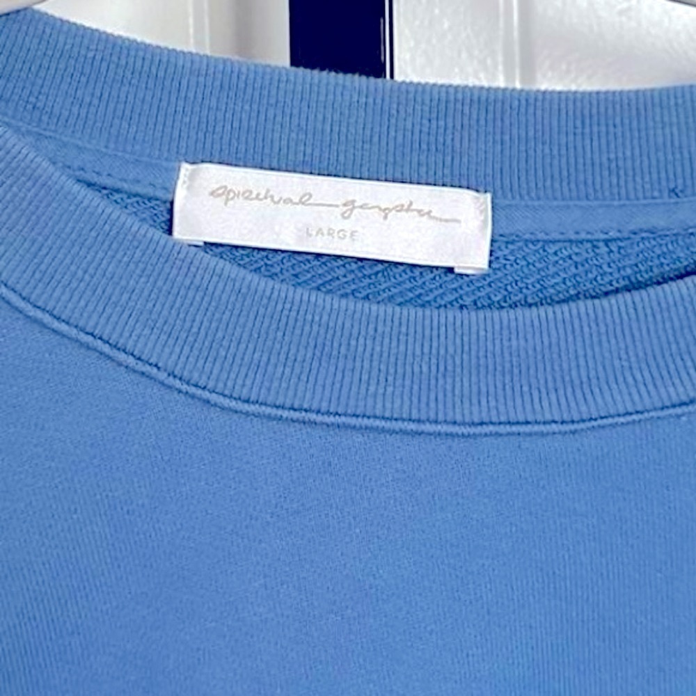 SPIRITUAL GANGSTER- Elina pullover sweatshirt-blue-size Large-NWT-Retails-$112 - Picture 3 of 8